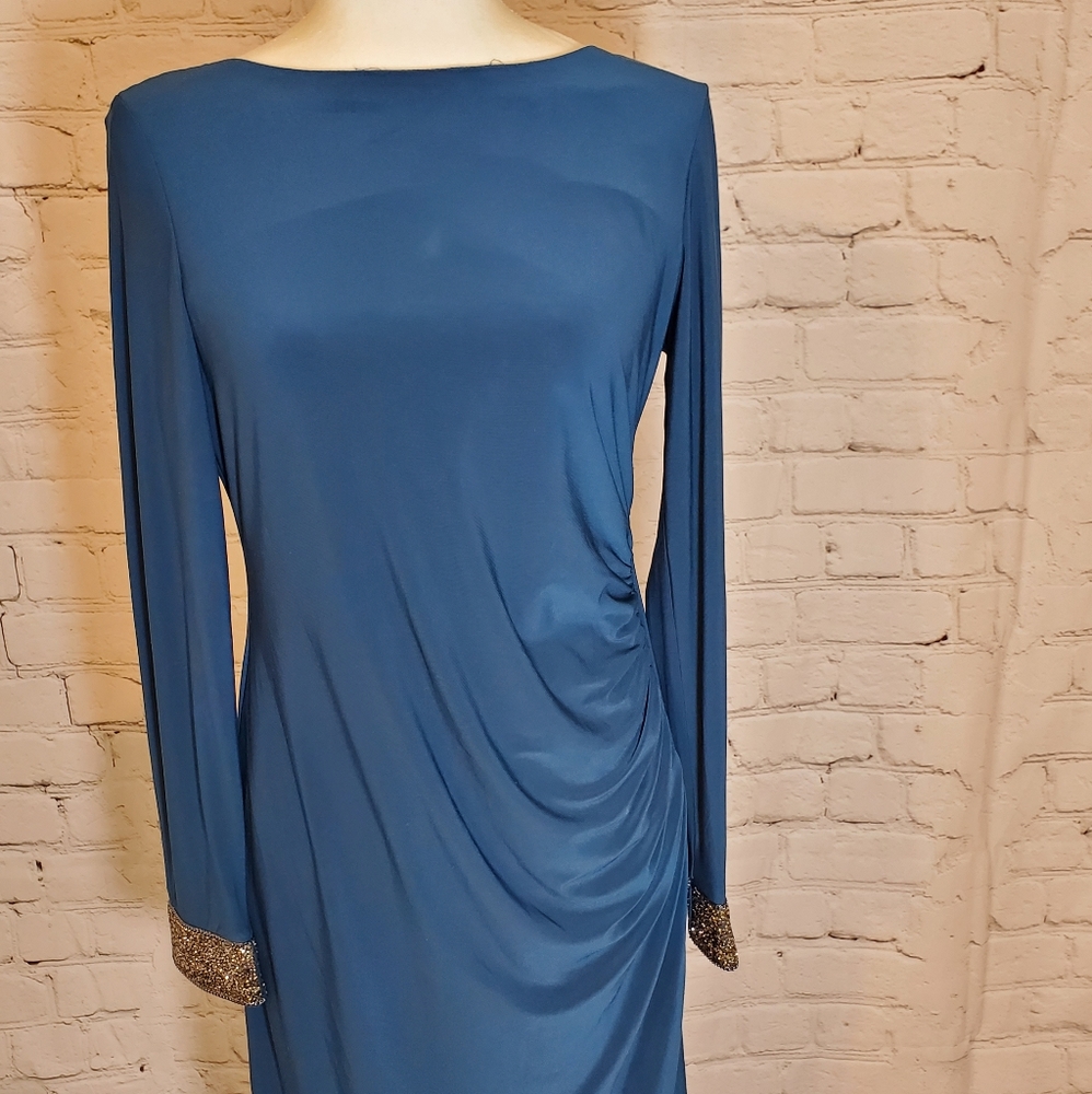 Marina turquoise glitter dress formal wear